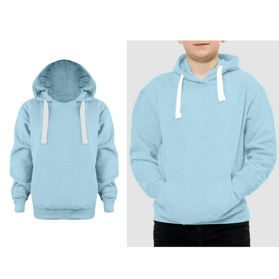 Kids Hoodies for Boys Sky Blue Hoodie Long Sleeve Pullover Hoodie Sweatshirt Warm Fall Winter Clothes Boys 6-7 Years Clothes