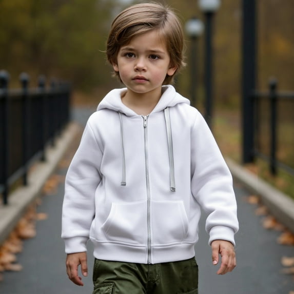 Kids Hoodies for Boys White Hooded Long Sleeve Pullover Hoodie Sweatshirt Fall Clothes 6-7 Years Boy Clothes Girls Clothing