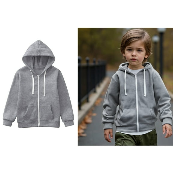 Kids Hoodies for Boys Zip up Hooded Long Sleeve Soft Sweatshirts Top Warm Fall Winter Clothes Kids Clothes for Girls 3-4 Years