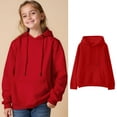 thumbnail image 1 of Kids Hoodies for Girls Boys Long Sleeve Lightweight Pullover Loose Sweatshirt Red Hoodie kids Fall Clothes Girls Sweatshirts Size 6-7 Years, 1 of 6