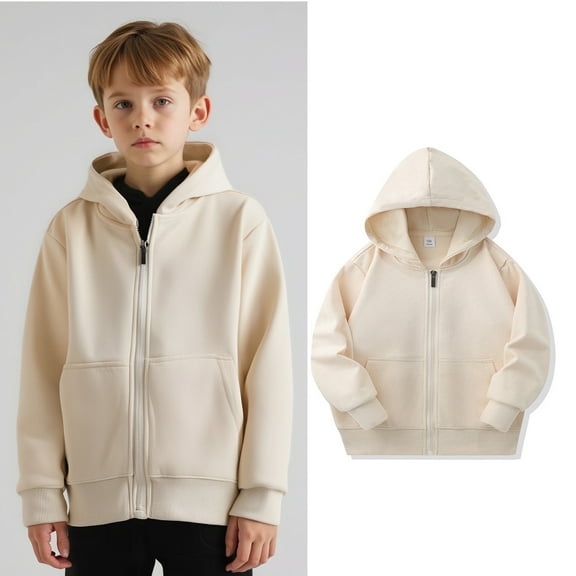 Kids Hoodies for Girls Boys Zip up Long Sleeve Hooded Sweatshirt Top Solid Color Hooded with Pocket Warm Fall Winter Clothes Girls Size 4T Clothes