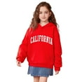 thumbnail image 1 of Kids Hoodies for Girls California Letter Print Hooded Casual Long Sleeve Sweatshirts Jackets Winter Clothes 7-8 Years Girls Clothes Kids Clothes, 1 of 4