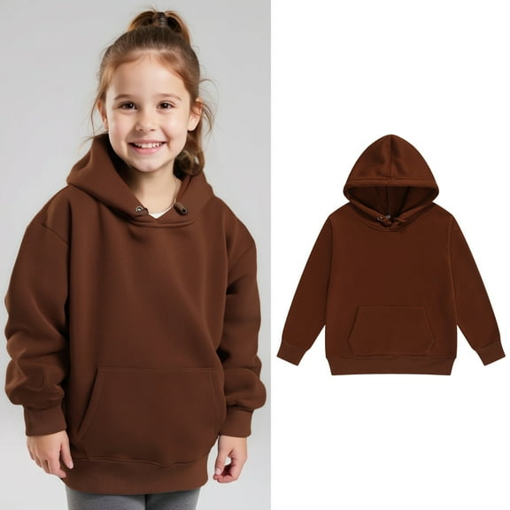 Kids Hoodies for Girls Coffee Hoodie Casual Long Sleeve Hoodie Sweatershirt Pullover Fall Clothes Little Boy Clothes 5-6 Years