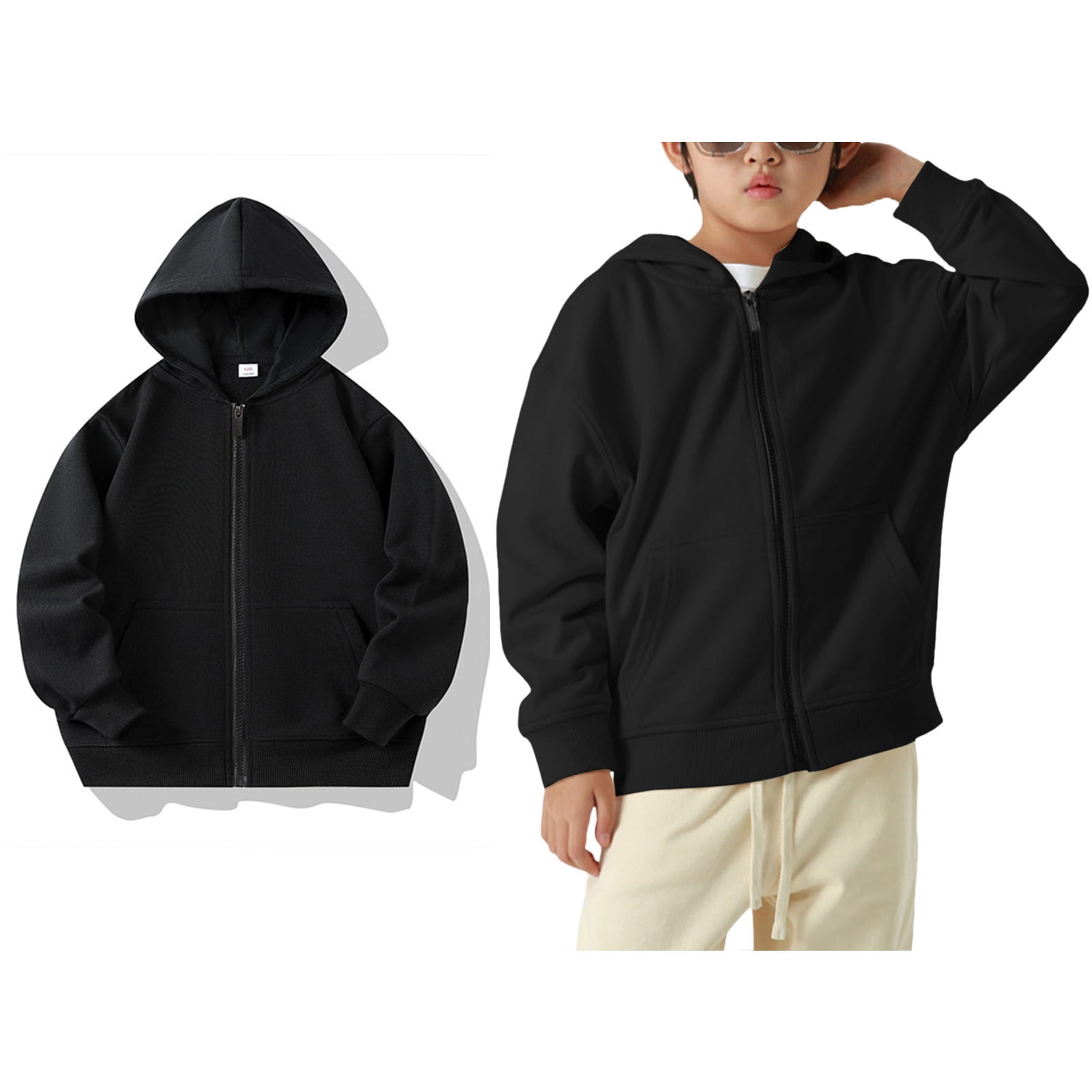 【うる】24AW ブリストル PULL OVER HOODIE 黒 キッズ Kids Hoodies Full Zip Hoodie Long Sleeve Hooded Sweatshirt Top