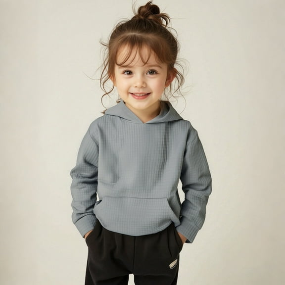 Kids Hoodies for Girls Grey Zip Up Hooded Lightweight Long Sleeve Hoodies Warm Fall Winter Clothes Girls Tops Size 4T