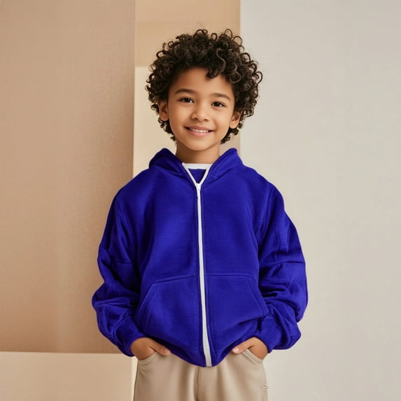 Kids Hoodies for Girls Kids Blue Zip up Hoodie Long Sleeve Pullover Hoodie Sweatshirt Fall Clothes Girls 5-6 Years Clothes Kids Clothes