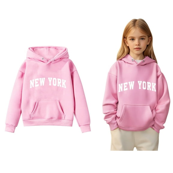 Kids Hoodies for Girls Kids Letter Pattern Hooded Long Sleeve Pullover Tops Fall Clothes Kids Boys Clothes 5-6 Years