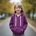 thumbnail image 1 of Kids Hoodies for Girls Kids Purple Hooded Casual Long Sleeve Sweatshirts Jackets Winter Clothes 6-7 Years Boy Clothes, 1 of 9