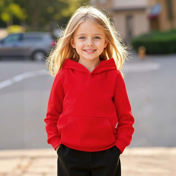 Kids Hoodies for Girls Kids Red Hoodies Long Sleeve Pullover Hoodie Sweatshirt Fall Clothes Little Boy Clothes 9-11 Years