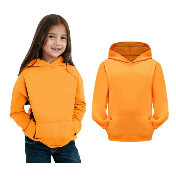 Kids Hoodies for Girls Orange Hoodie Lightweight Long Sleeve Hoodies Fall Winter Clothes Girls 8-9 Years Clothes