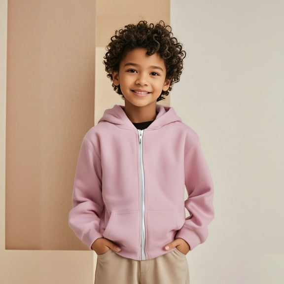 Kids Hoodies for Girls Pink Zip Up Hoodie Casual Long Sleeve Sweatshirts Fall Clothes Kids Clothes Girls Size 9-10 Years Kids Clothes