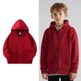 thumbnail image 1 of Kids Hoodies for Girls Red Full-Zip Hoodies Long Sleeve Hooded Sweatshirt Top Winter Clothes 8-9 Years Boy Clothes Kids Clothes, 1 of 7
