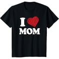 thumbnail image 1 of Kids I Love Mom T-ShirtMen's and women's gift, black and white T-shirt, size: Extra large S-4XL, 1 of 4