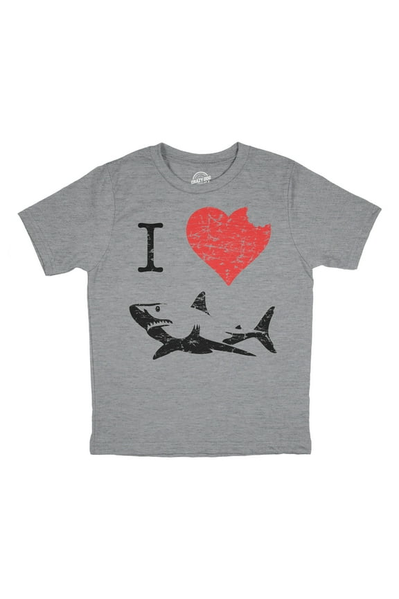 Kids' I Love Sharks T Shirt Classic Youth Shark Bite Shirt Shark Tee