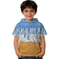 thumbnail image 1 of Kids Ice Cream Print Short Sleeve Hoodie Size 4-12Y Lightweight Pullover With Pocket Summer Top for Boys Girls, 1 of 3