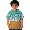 thumbnail image 1 of Kids Ice Cream Print Short Sleeve Hoodie Size 4-12Y Lightweight Pullover With Pocket Summer Top for Boys Girls, 1 of 3