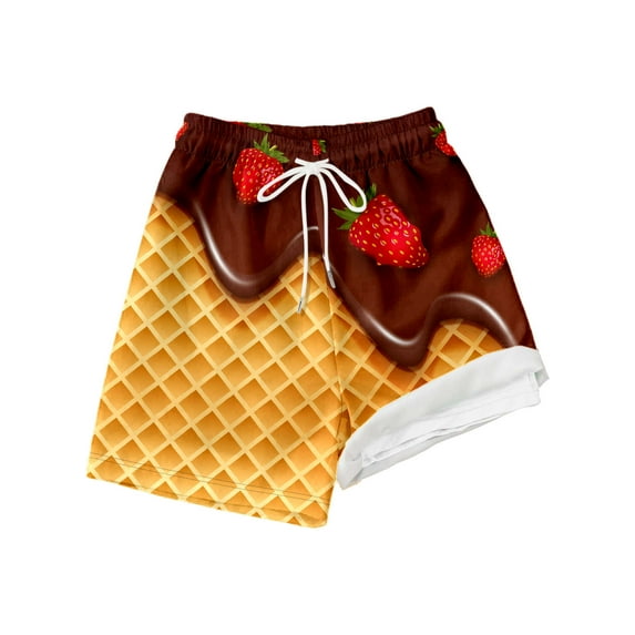 Kids Ice Cream Shorts Baseball Shorts Boys Girls 5-6 Years Pull-On Shorts Jogger Pants for Boys Swim Trunks Baseball Short Loose Short Boy Cargo Shorts for Boys Quick Dry Gym Sports #Brown