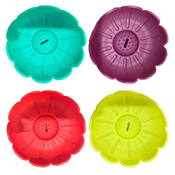 Kids Ice Creams Drip Catcher Set Nonslip Handle Dishwasher Safe Four Color