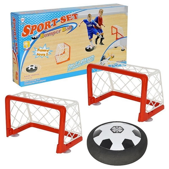 Kids Indoor Hover Soccer Bumper Ball Sport Set with LED Light 2 Mini Goals & Charging Cable for Ages 3 