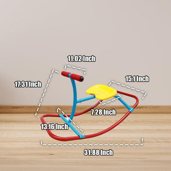 Kids Indoor Single Rocking Seesaw, Safety-Stable Wide Base Rocker for Ages 3 4 5 6, Supports , Coordination & Motor Skill Development