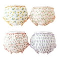 thumbnail image 1 of Kids Infant Baby Girls Underpants Cute Floral Print Cotton Underwear Shorts Ruffled Briefs Trunks 4 Pack Set Orange 3 Years-4 Years, 1 of 4