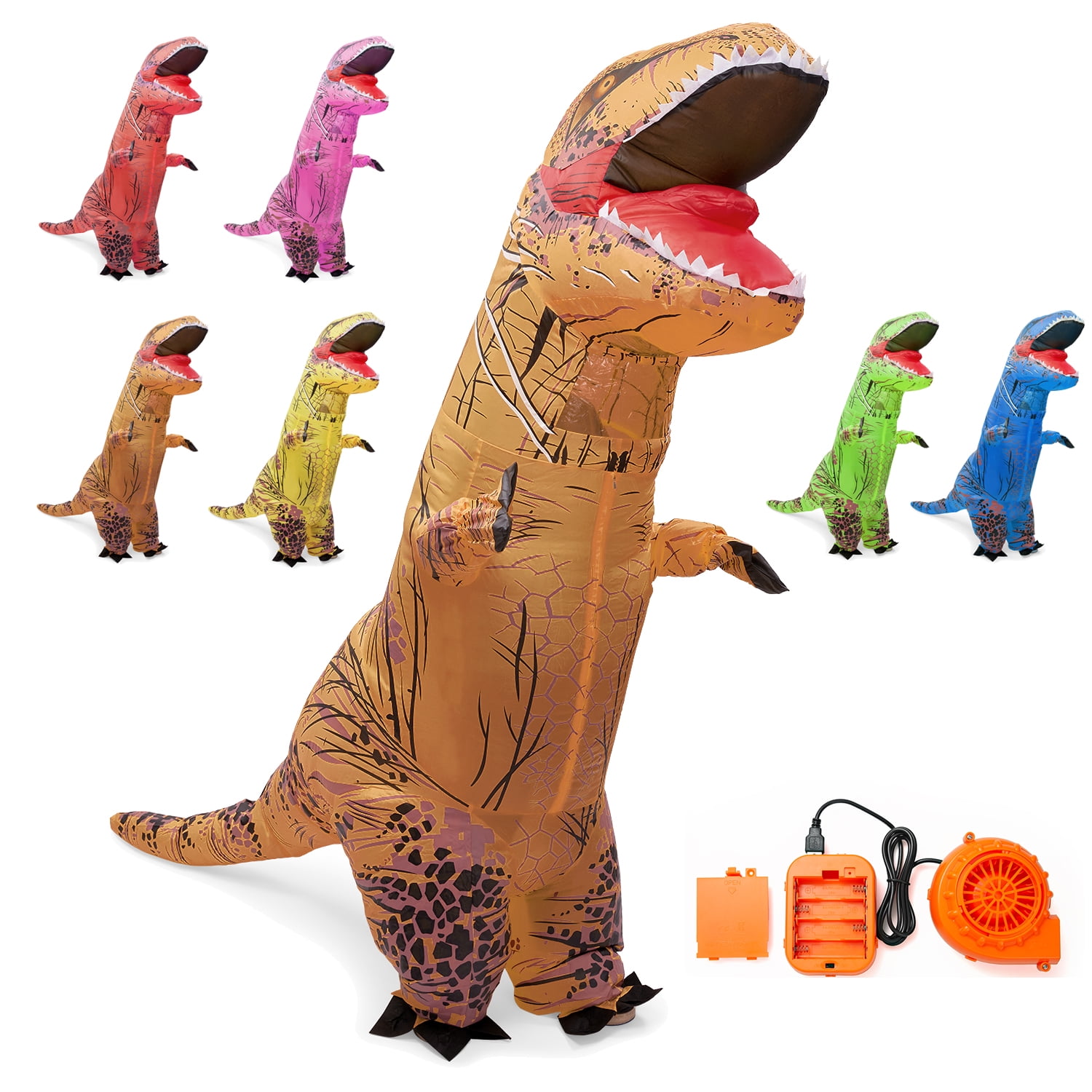 Kids Inflatable Dinosaur Costume with Blower Fan