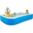 thumbnail image 1 of Kids Inflatable Pool, 120" x 72" x 22" Rectangular Family Swimming Pool, Durable PVC Material, Blow-up Pool for Children, Outdoor Summer Fun, Easy Setup, Ideal for Backyard, Garden, and Pool Parties, 1 of 8