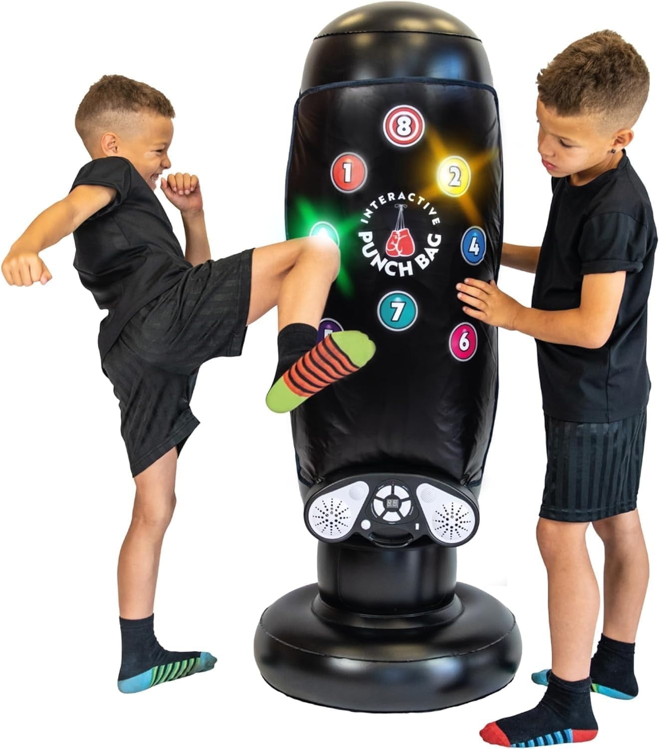 Kids Inflatable Punching Bag, Interactive Boxing Toy with Several