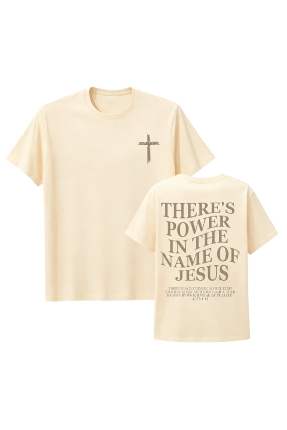 Kids Inspirational Letter Print T-Shirt Short Sleeve, Christian Cross Graphic Crew Neck Casual Tee, Summer Faith-Based Top for Boys Girls Everyday Wear(Beige,10-11 Years)