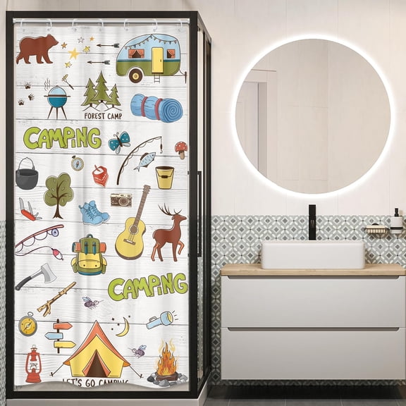 Kids Inspirational Quotes Shower Curtain Bathroom Set 60Wx72H Inches Funny Cartoon Cute Colorful Motivational Words Rainbow Dots Bath Accessories Classroom Art Home Decor Fabric 12 Pack Hooks