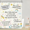 thumbnail image 1 of Kids Inspirational Quotes Shower Curtain Bathroom Set 72Wx72H Inches Funny Cartoon Cute Colorful Motivational Words Rainbow Dots Bath Accessories Classroom Art Home Decor Fabric 12 Pack Hooks, 1 of 5