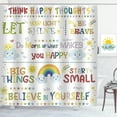 thumbnail image 1 of Kids Inspirational Quotes Shower Curtain Rainbow Positive Words Educational Girls Bathroom Curtain Waterproof Polyester Fabric Bath Curtain 72 x 72 Inch with 12 Plastic Hooks, 1 of 5