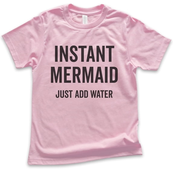 Kids Instant Mermaid T-shirt, Youth Kids Girl T-Shirt, Vacation Shirt, Ocean Shirt, Swimming Shirt, Beach Shirt, Light Pink, Small