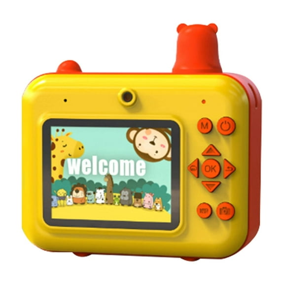 Kids Instant Print Camera Kids Camera 1080P Digital Camera For Kids 2.36 Inch IPS Screen Dual Lens Built-in Battery With Thermal Printing Paper Neck Strap Birthday Festival For