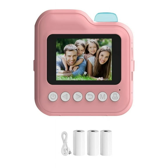 Kids Instant Printer Camera Gift Children Digital Video Camera Photo Thremal Printing Camera Pink