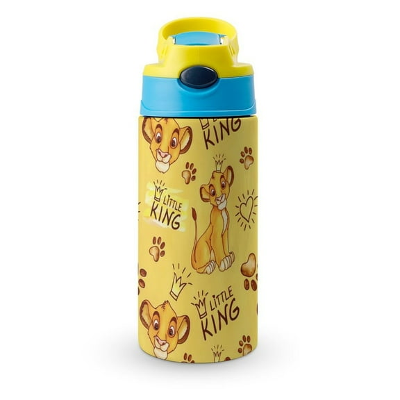 Kids Insulated Stainless Steel Cup The Lion King Water Bottle with Covered Pop-Up Straw for Boy Girls