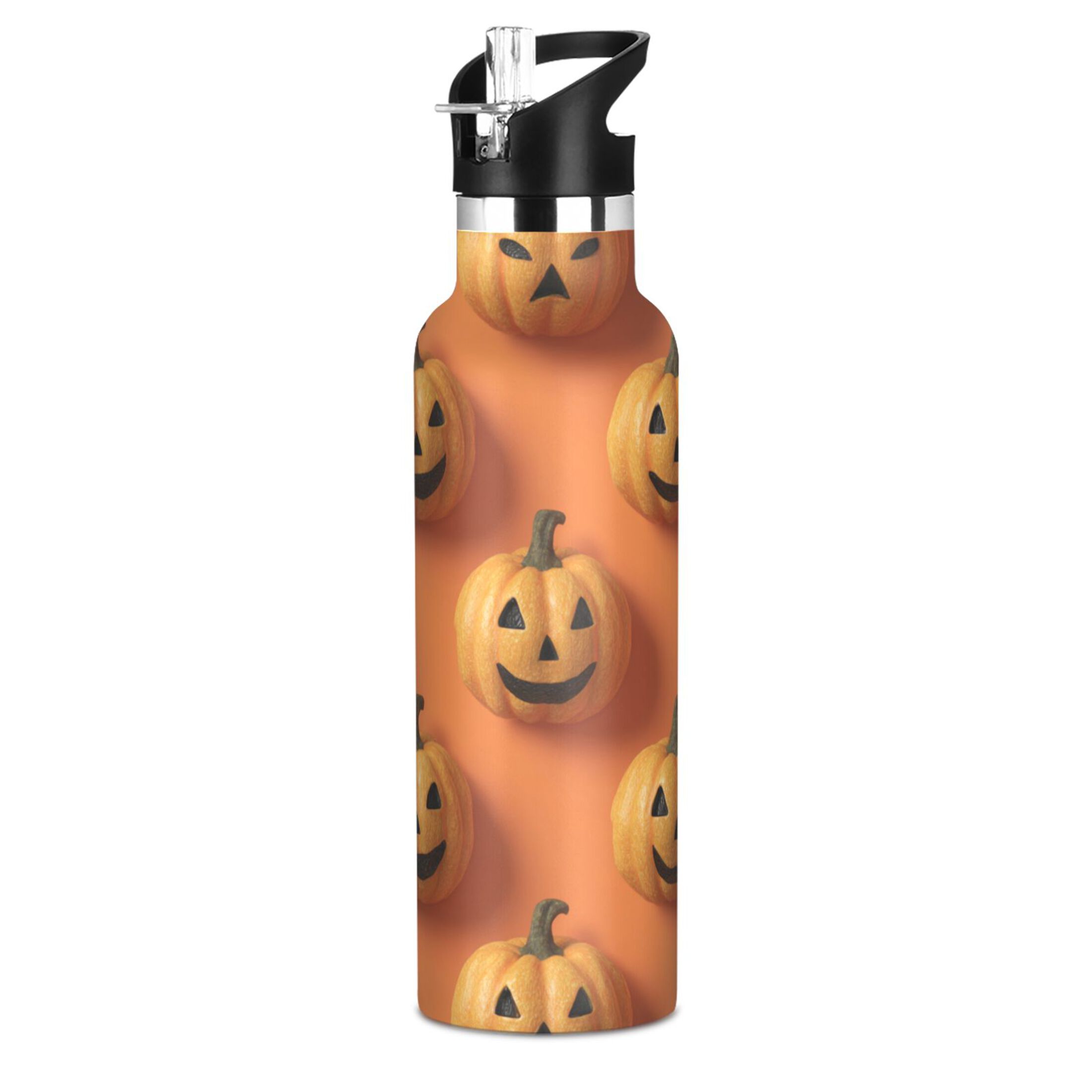 Kids Insulated Stainless Steel Sports Water Bottle 600ml (20oz) 3d Pumpkin