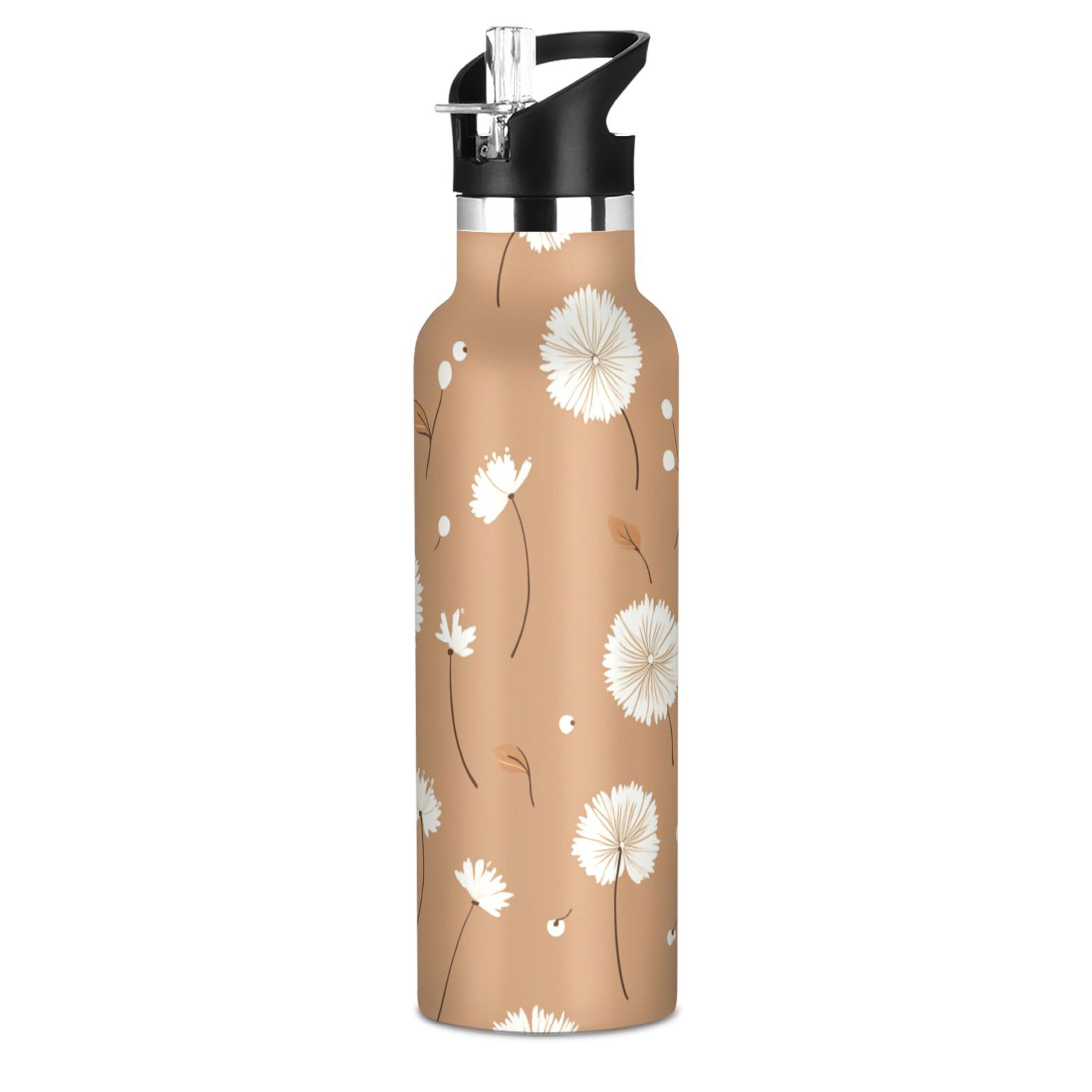 Kids Insulated Stainless Steel Sports Water Bottle 600ml (20oz) Adorabledandelion Pattern
