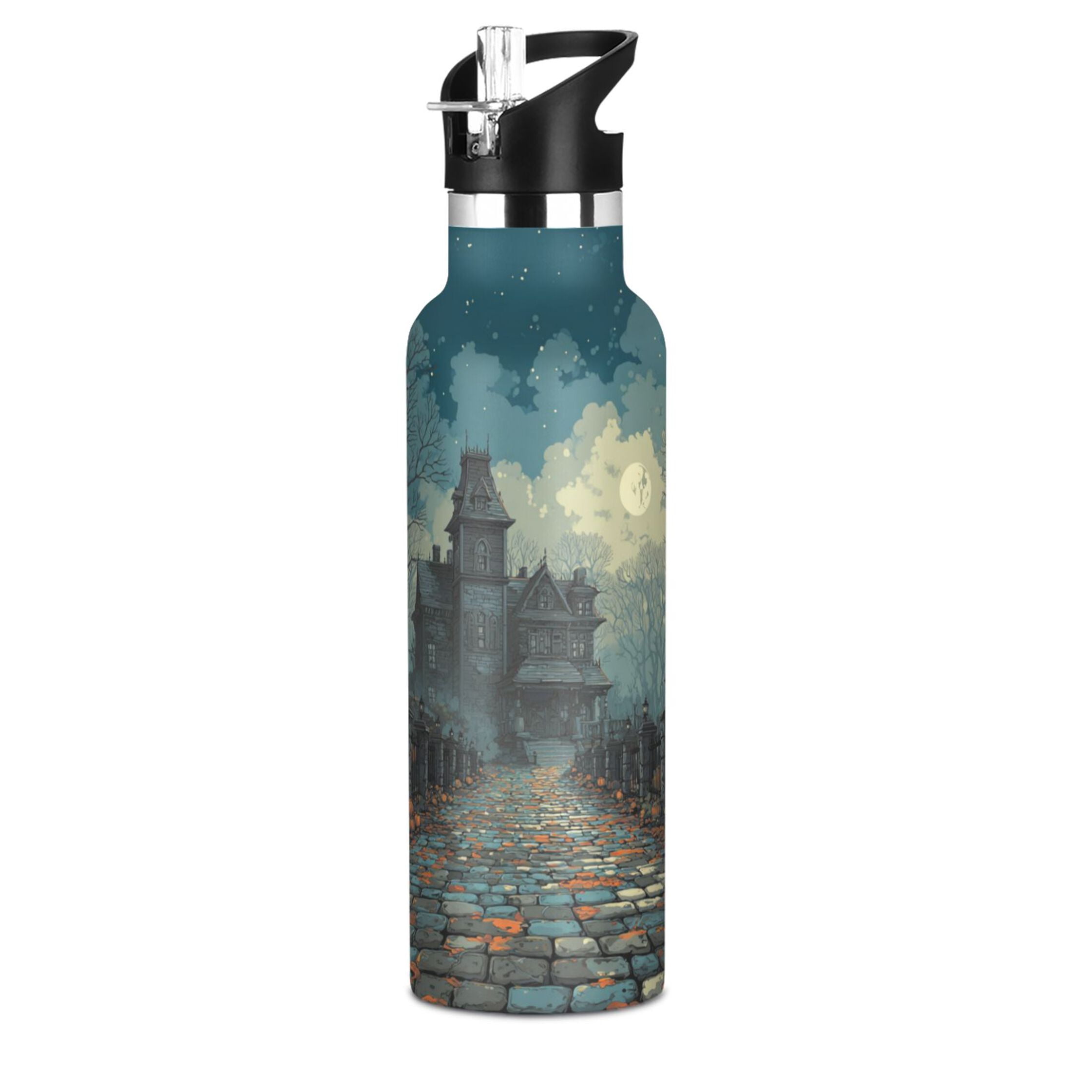 Kids Insulated Stainless Steel Sports Water Bottle 600ml (20oz) Ancient Mansion