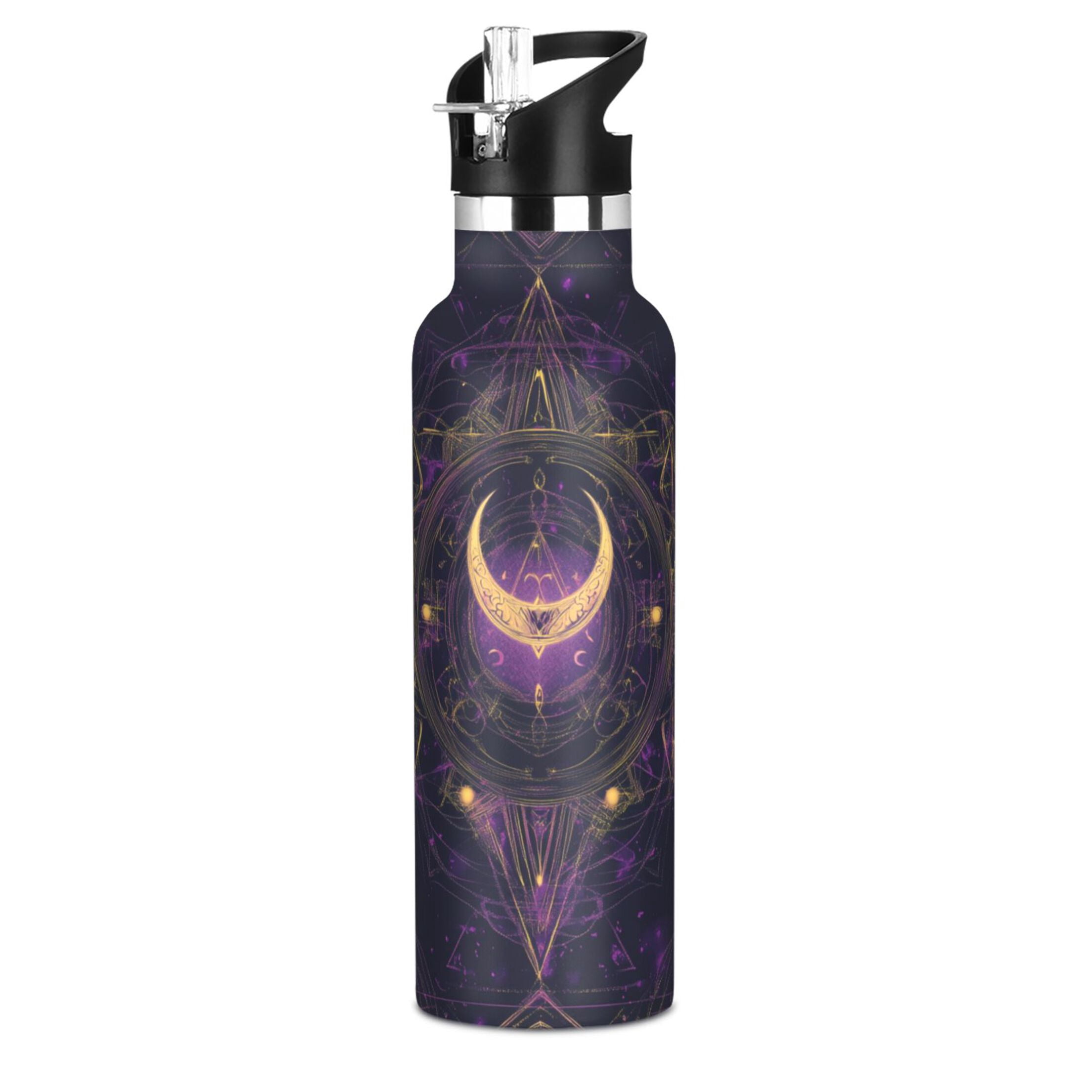 Kids Insulated Stainless Steel Sports Water Bottle 600ml (20oz) Ancient Symbol Pattern