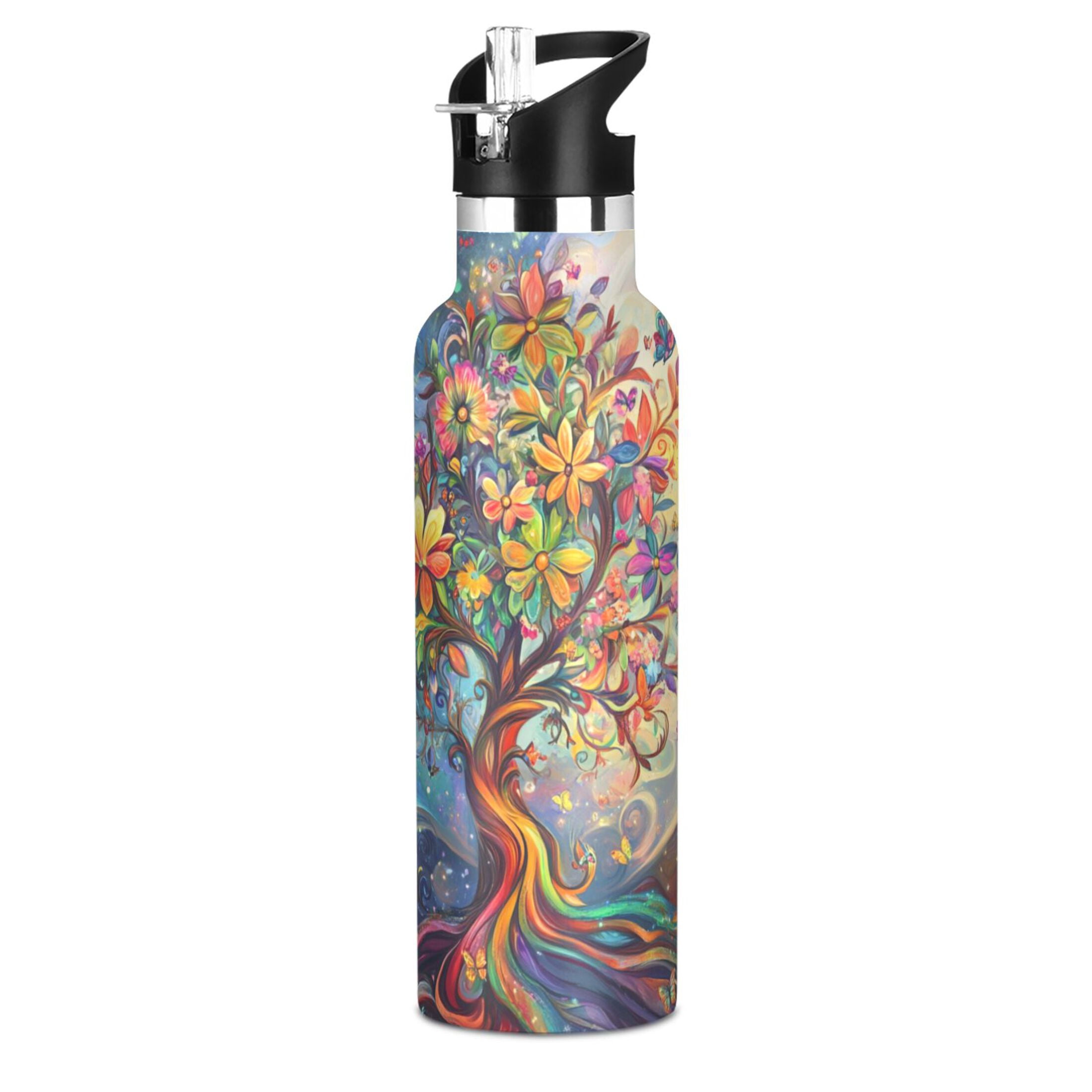 Stainless Steel Hot & Cool Water Bottle For Baby In Sports Print Golden Color main image 1