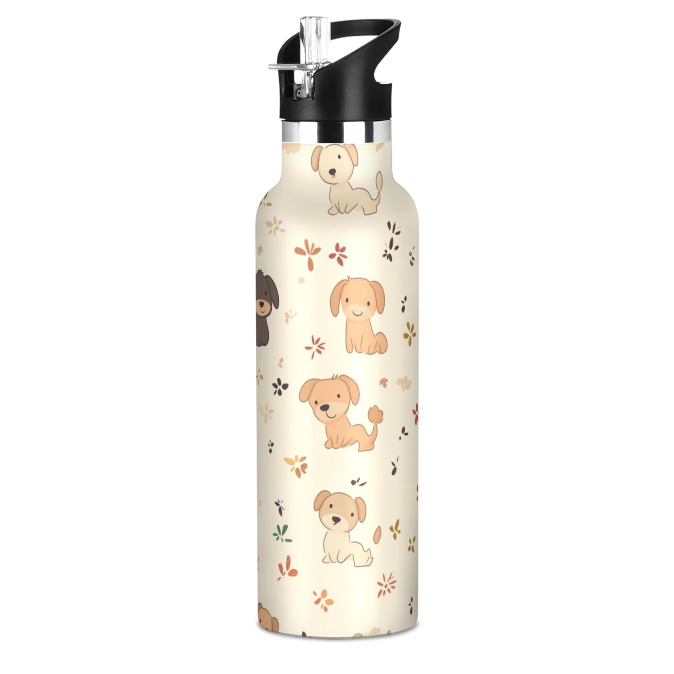 Kids Insulated Stainless Steel Sports Water Bottle 600ml (20oz), BPA-Free Dog