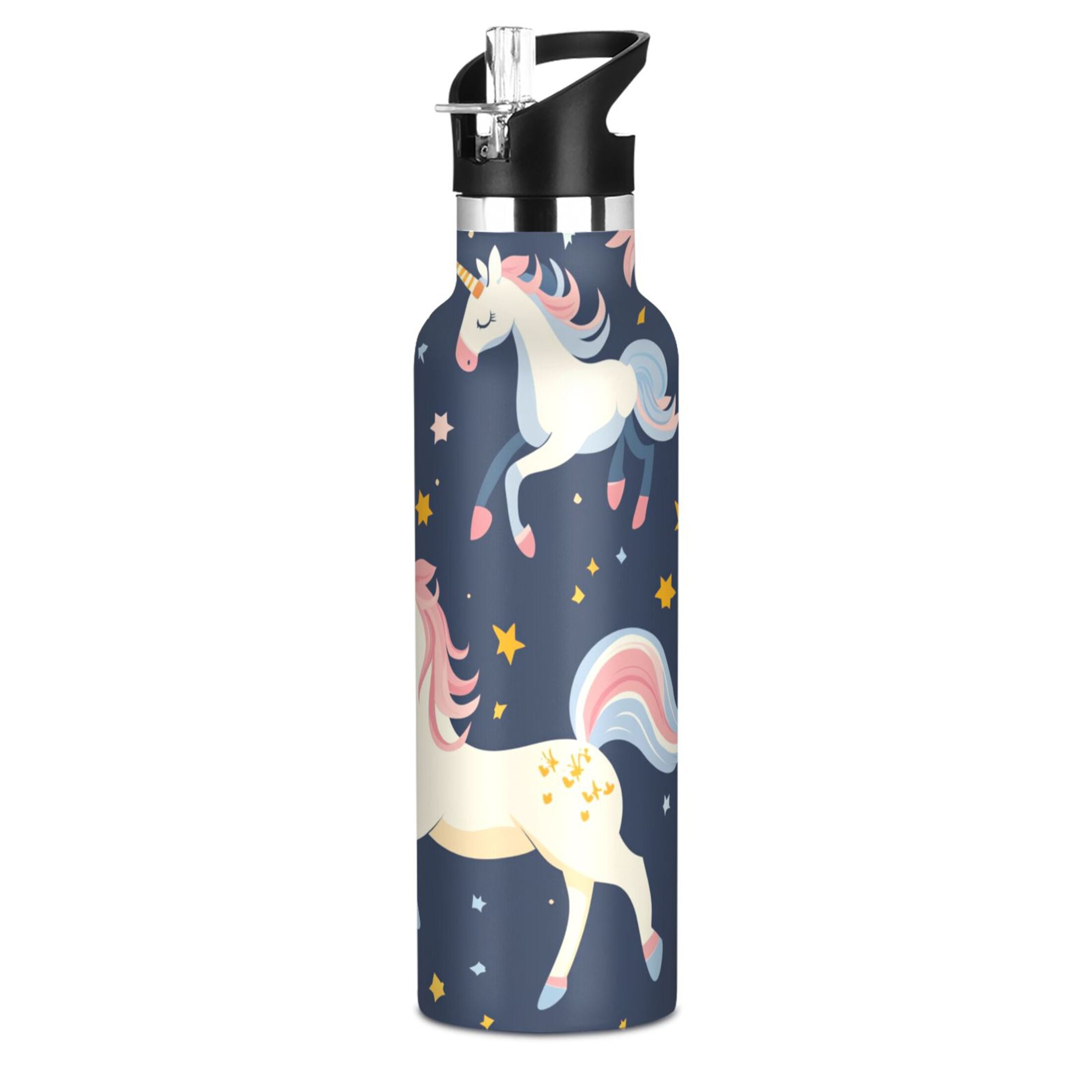 Kids Insulated Stainless Steel Sports Water Bottle 600ml (20oz), BPA-Free Unicorn