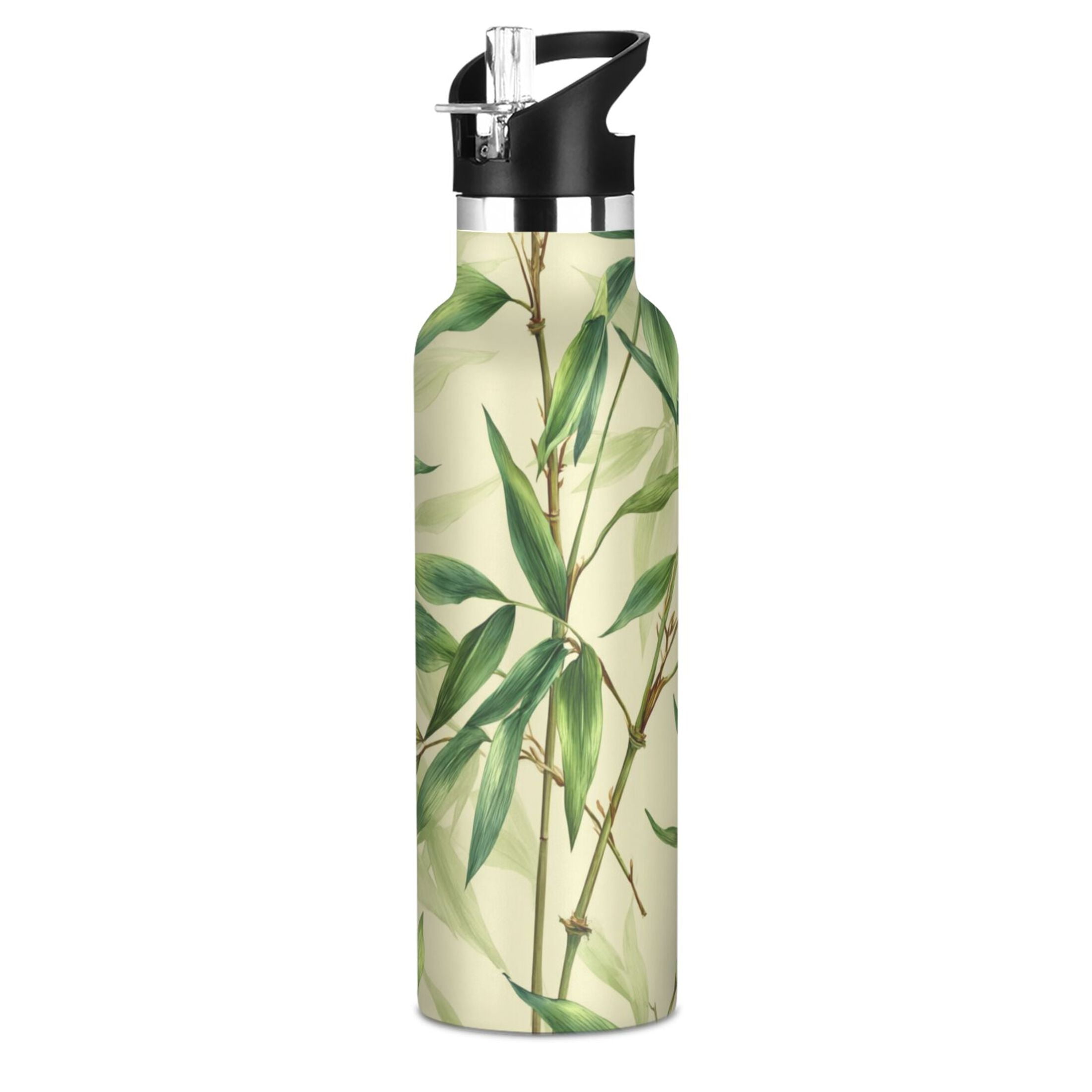 Kids Insulated Stainless Steel Sports Water Bottle 600ml (20oz) Bamboo Pattern