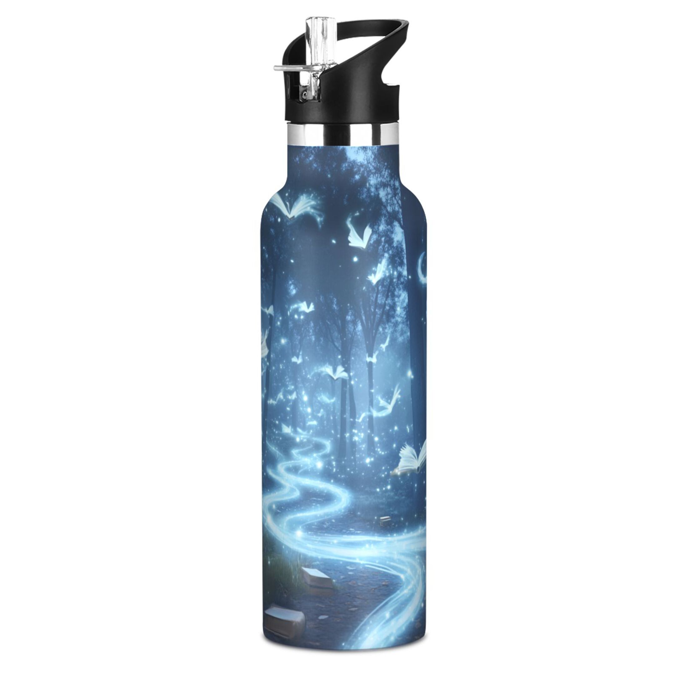 Kids Insulated Stainless Steel Sports Water Bottle 600ml (20oz) Books Flying