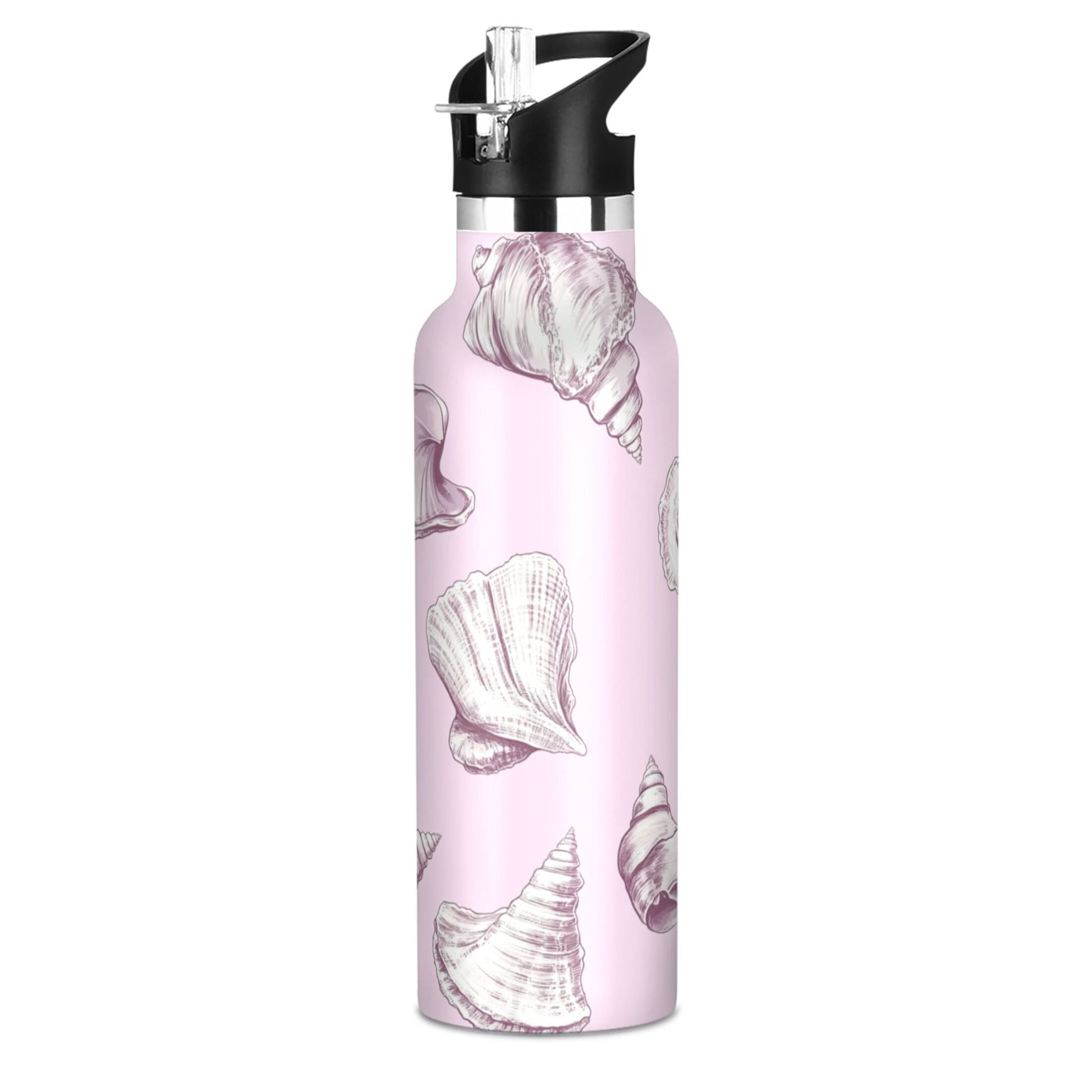 Kids Insulated Stainless Steel Sports Water Bottle 600ml (20oz) Conch Shells Pattern