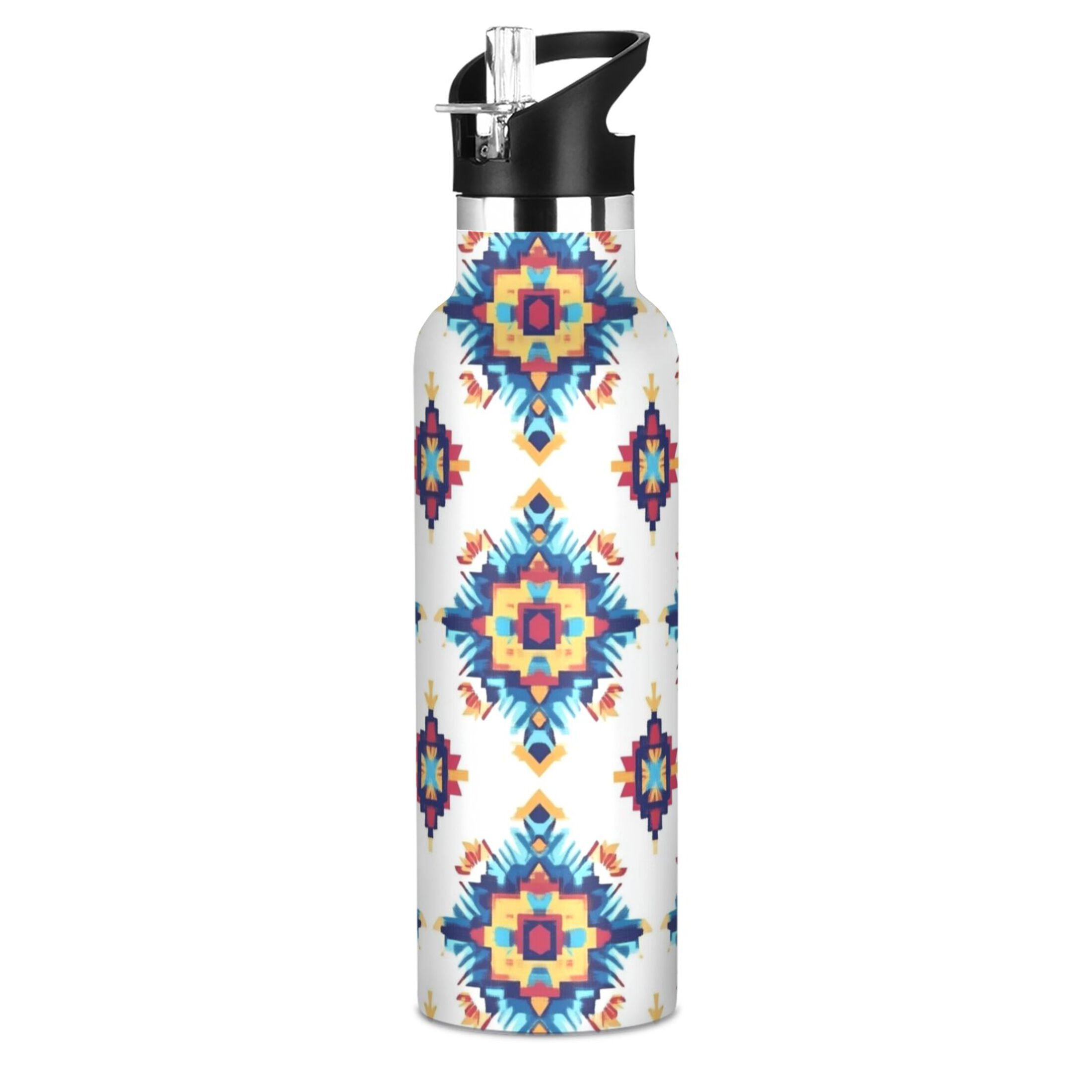 Kids Insulated Stainless Steel Sports Water Bottle 600ml (20oz) Elegant Colors and Shapes