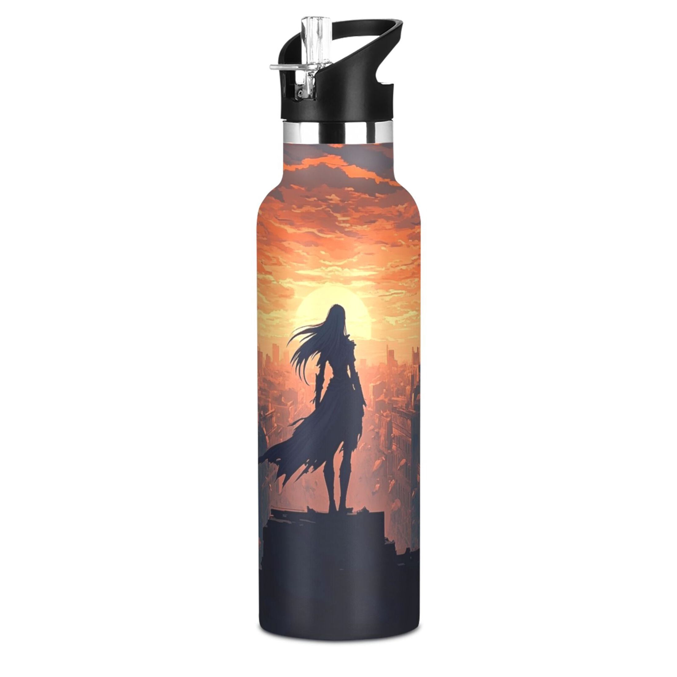 Kids Insulated Stainless Steel Sports Water Bottle 600ml (20oz) Elven Woman