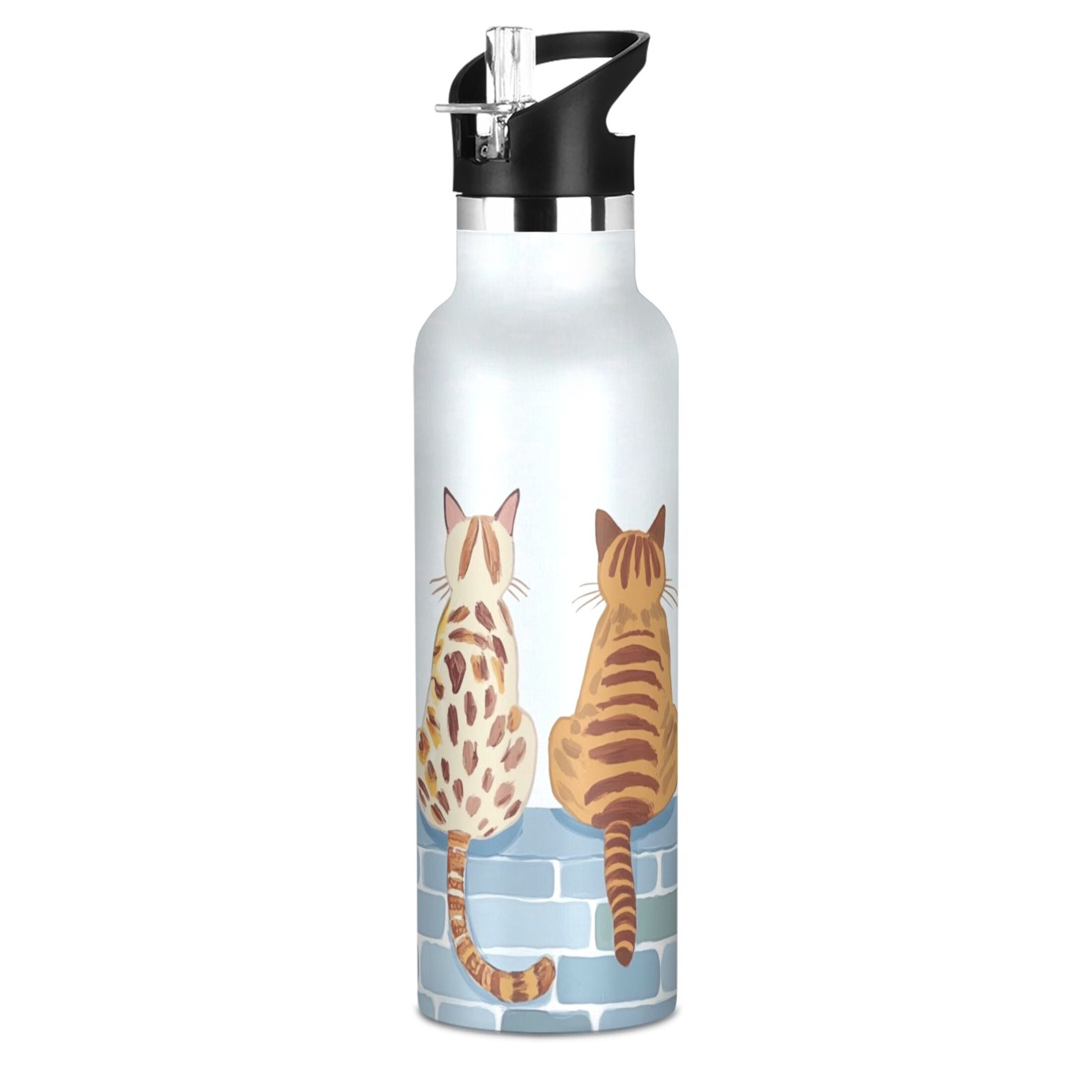 Kids Insulated Stainless Steel Sports Water Bottle 600ml (20oz) Four Cats