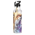 thumbnail image 1 of Kids Insulated Stainless Steel Sports Water Bottle 600ml (20oz) Fox and Butterflies, 1 of 6
